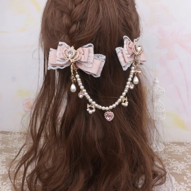 Heavy Duty Hair Clip Y2K Sweet Bow with Crown & Beads Handamde Lace Side Hairpin for JK Fashion and Women
Heavy Duty Hair Clip Y2K Sweet Bow with Crown & Beads Handamde Lace Side Hairpin for JK Fashion and Women