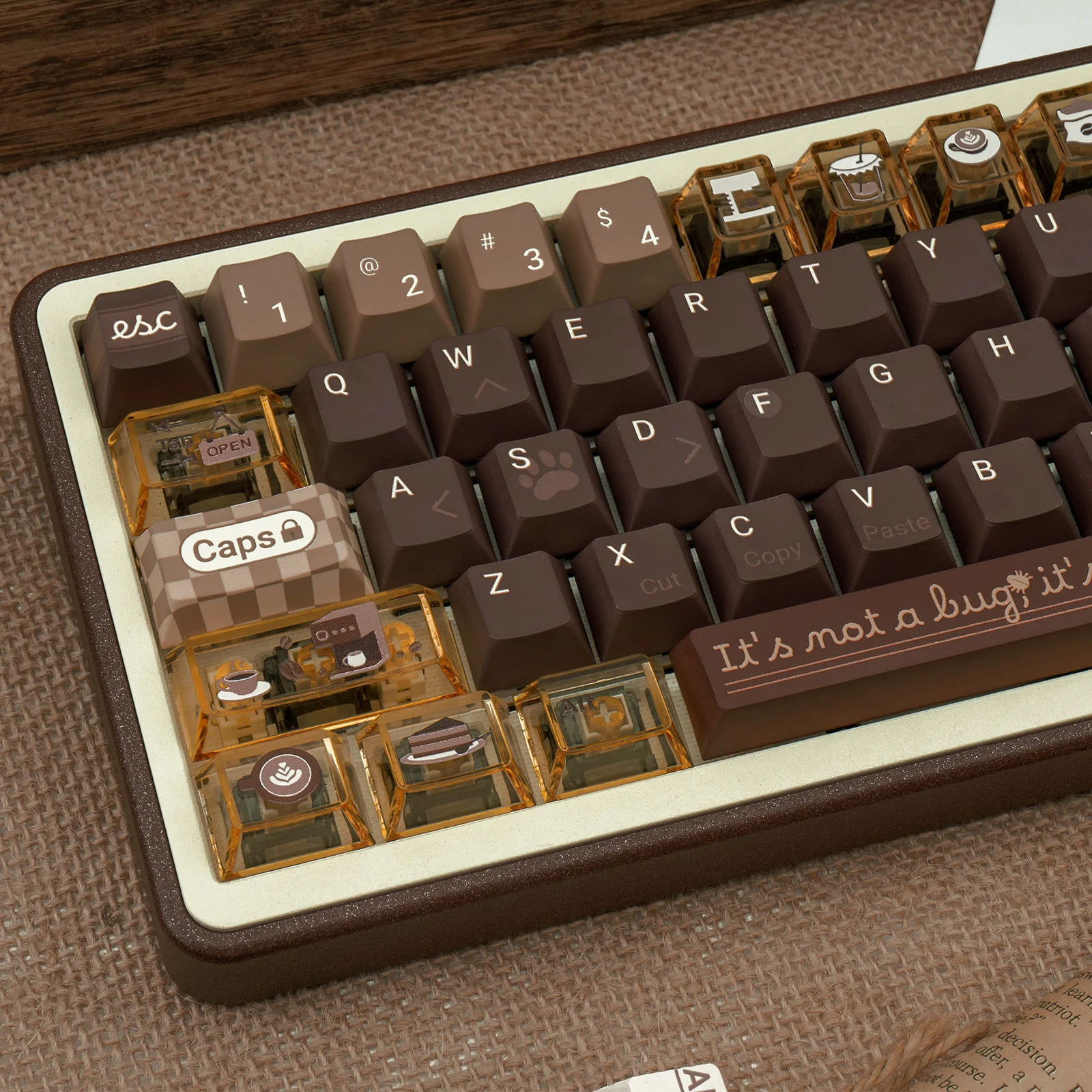 Programmer Coffee Keycap FOA Original PBT Five-sided Sublimation + Transparent PC Customized Mechanical Keyboard Keycap
Programmer Coffee Keycap FOA Original PBT Five-sided Sublimation + Transparent PC Customized Mechanical Keyboard Keycap