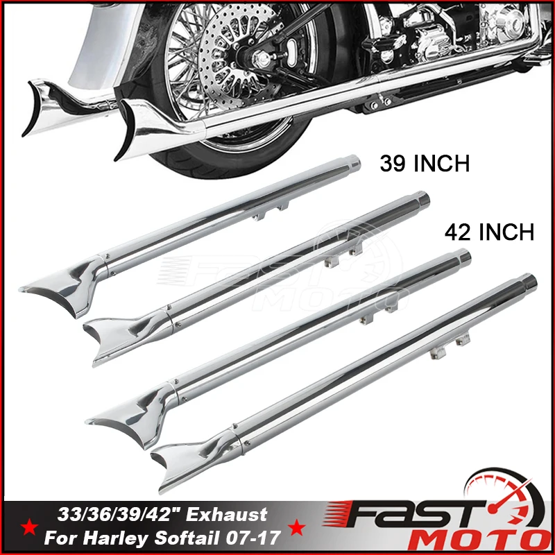 Motorcycle Muffler Fishtail Exhaust Pipes 33/36/39/42 inch For Harley Softail Breakout FXSB Heritage Classic FXSTI Fat Boy 07-17
Motorcycle Muffler Fishtail Exhaust Pipes 33/36/39/42 inch For Harley Softail Breakout FXSB Heritage Classic FXSTI Fat Boy 07-17
