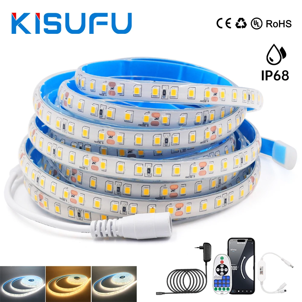 DC12V 24V Dimmable LED Strip Light WIFI Bluetooth Remote Kit 2835 120LEDs/M White Natural Warm IP68 Home Garden Linear lighting
DC12V 24V Dimmable LED Strip Light WIFI Bluetooth Remote Kit 2835 120LEDs/M White Natural Warm IP68 Home Garden Linear lighting