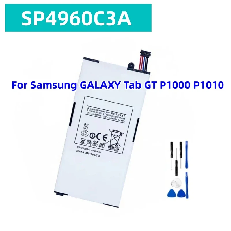 New Tablet Battery For Samsung GALAXY Tab GT P1000 P1010 SP4960C3A 4000mAh Tablet Battery with Free Tools
New Tablet Battery For Samsung GALAXY Tab GT P1000 P1010 SP4960C3A 4000mAh Tablet Battery with Free Tools