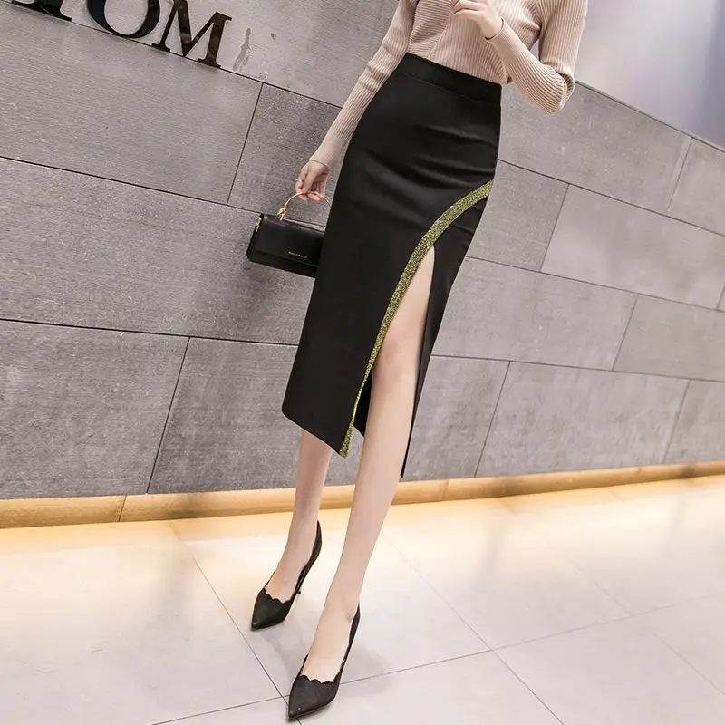 2024 Women Spring Autumn New Long Stitching Tight Female High Waist Split Pencil Skirt Ladies Slim Package Hip Skirts Q688
2024 Women Spring Autumn New Long Stitching Tight Female High Waist Split Pencil Skirt Ladies Slim Package Hip Skirts Q688