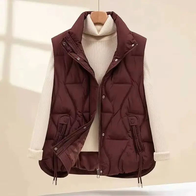 Fashion Winter Padded Down Cotton Vest Women's Loose Stand-up Collar Sleeveless Casual All-match Waistcoat Female Top Outwear
Fashion Winter Padded Down Cotton Vest Women's Loose Stand-up Collar Sleeveless Casual All-match Waistcoat Female Top Outwear