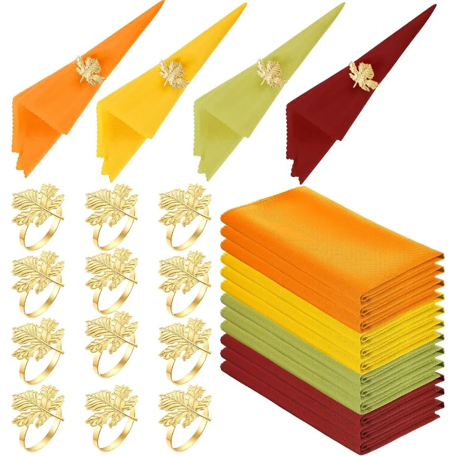 24 шт. тканевые салфетки на День Благодарения с кленовым листом и сердечками, кольца для салфеток, тканевые салфетки для осеннего праздничного ужина, комплект
24 шт. тканевые салфетки на День Благодарения с кленовым листом и сердечками, кольца для салфеток, тканевые салфетки для осеннего праздничного ужина, комплект