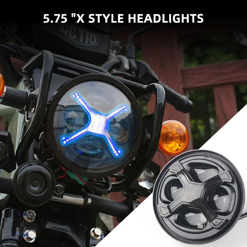 5.75-inch LED headlight set, waterproof factory customized for Cross Cub 110 JA60 cool X-type black blue daytime running lights
5.75-inch LED headlight set, waterproof factory customized for Cross Cub 110 JA60 cool X-type black blue daytime running lights