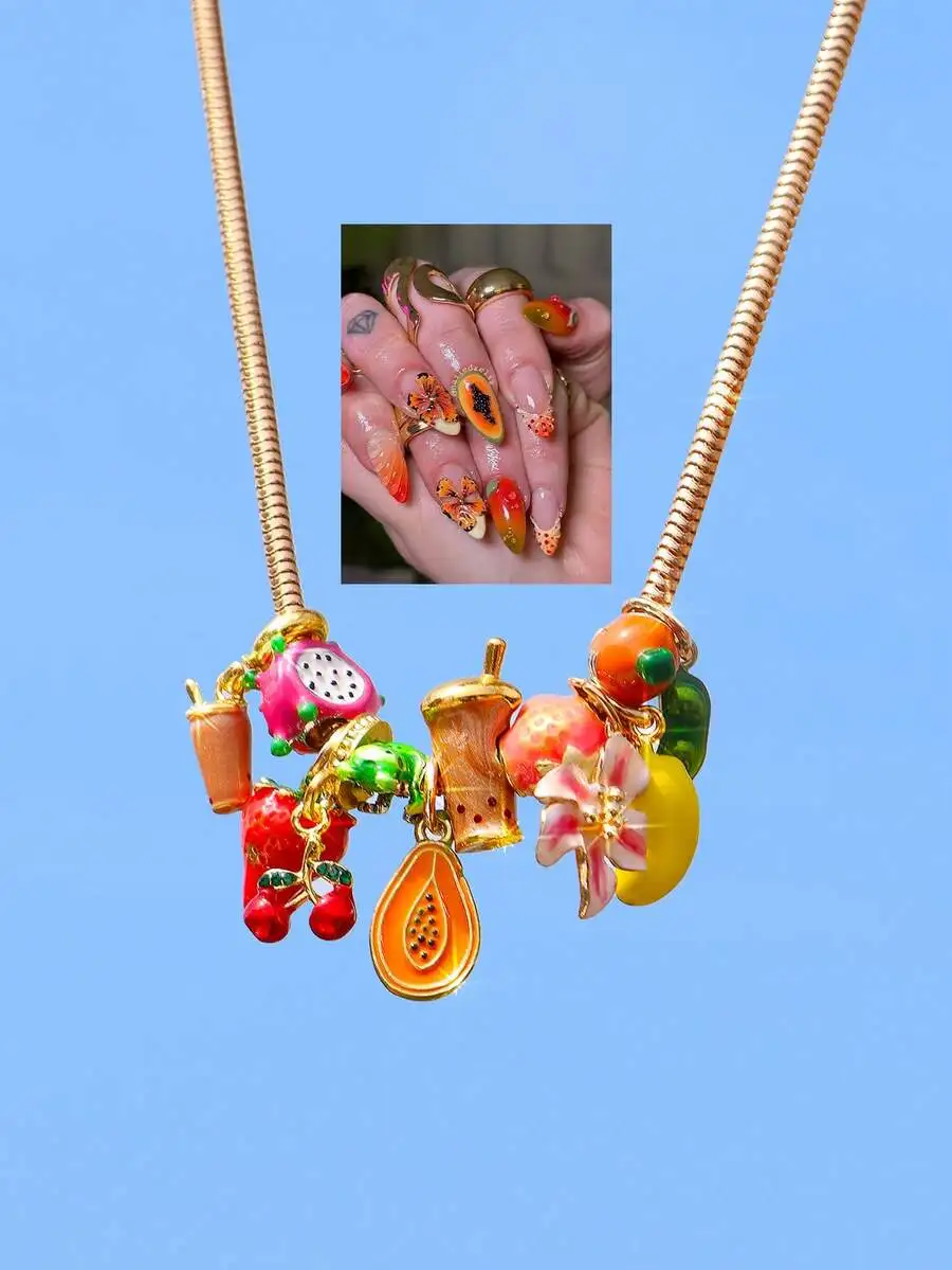 1pc Summer Fruit Charm Necklace, Cute Cherry Blossom Necklace, Cute Cherry Toast Necklace, Cute Red Strawberry Necklace,
1pc Summer Fruit Charm Necklace, Cute Cherry Blossom Necklace, Cute Cherry Toast Necklace, Cute Red Strawberry Necklace,