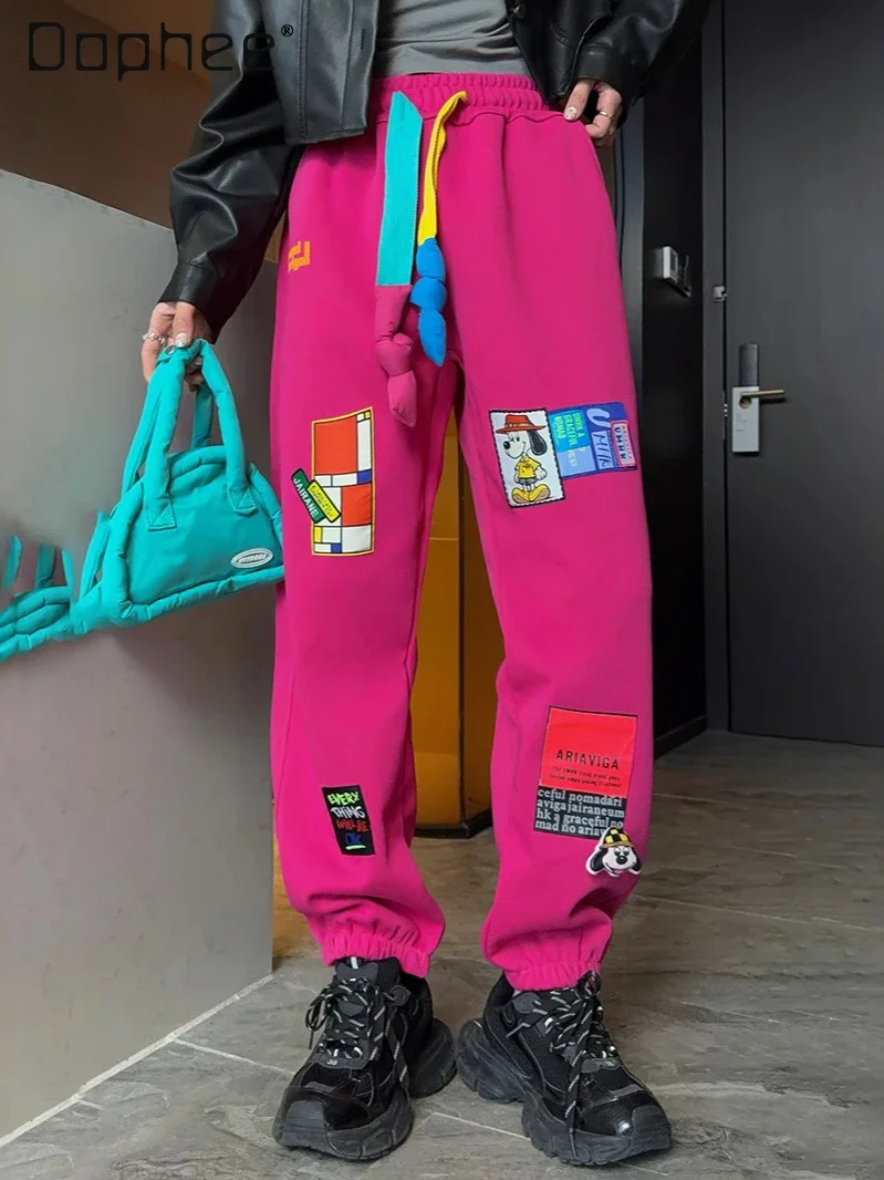 Spring New Trendy Brand Graffiti Cartoon Pattern Versatile Sports Casual Pants Fashion Overalls Hip-hop Sweatpants Women 2025
Spring New Trendy Brand Graffiti Cartoon Pattern Versatile Sports Casual Pants Fashion Overalls Hip-hop Sweatpants Women 2025