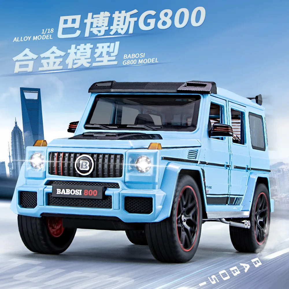 Модель автомобиля Mercedes Benz G800 в масштабе 1:18, литая под давлением модель из металлического сплава, со звуком светильник, коллекционная детская игрушка, подарок 
Модель автомобиля Mercedes Benz G800 в масштабе 1:18, литая под давлением модель из металлического сплава, со звуком светильник, коллекционная детская игрушка, подарок