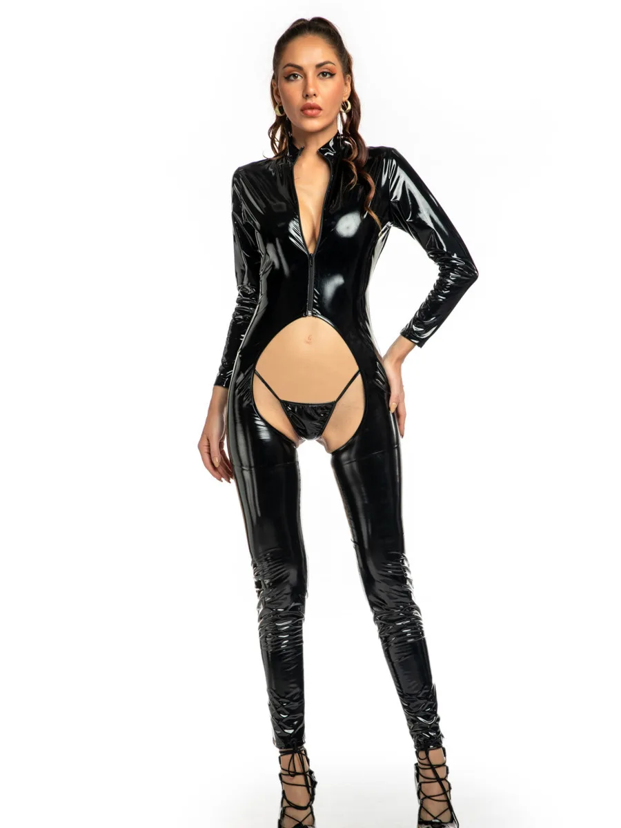 Open Crotch Sexy For Women Patent Leather Glossy Bodysuit Sexy Solid Color Long Sleeved Bodysuits Nightclub Style Bodysuits 7UMG
Open Crotch Sexy For Women Patent Leather Glossy Bodysuit Sexy Solid Color Long Sleeved Bodysuits Nightclub Style Bodysuits 7UMG