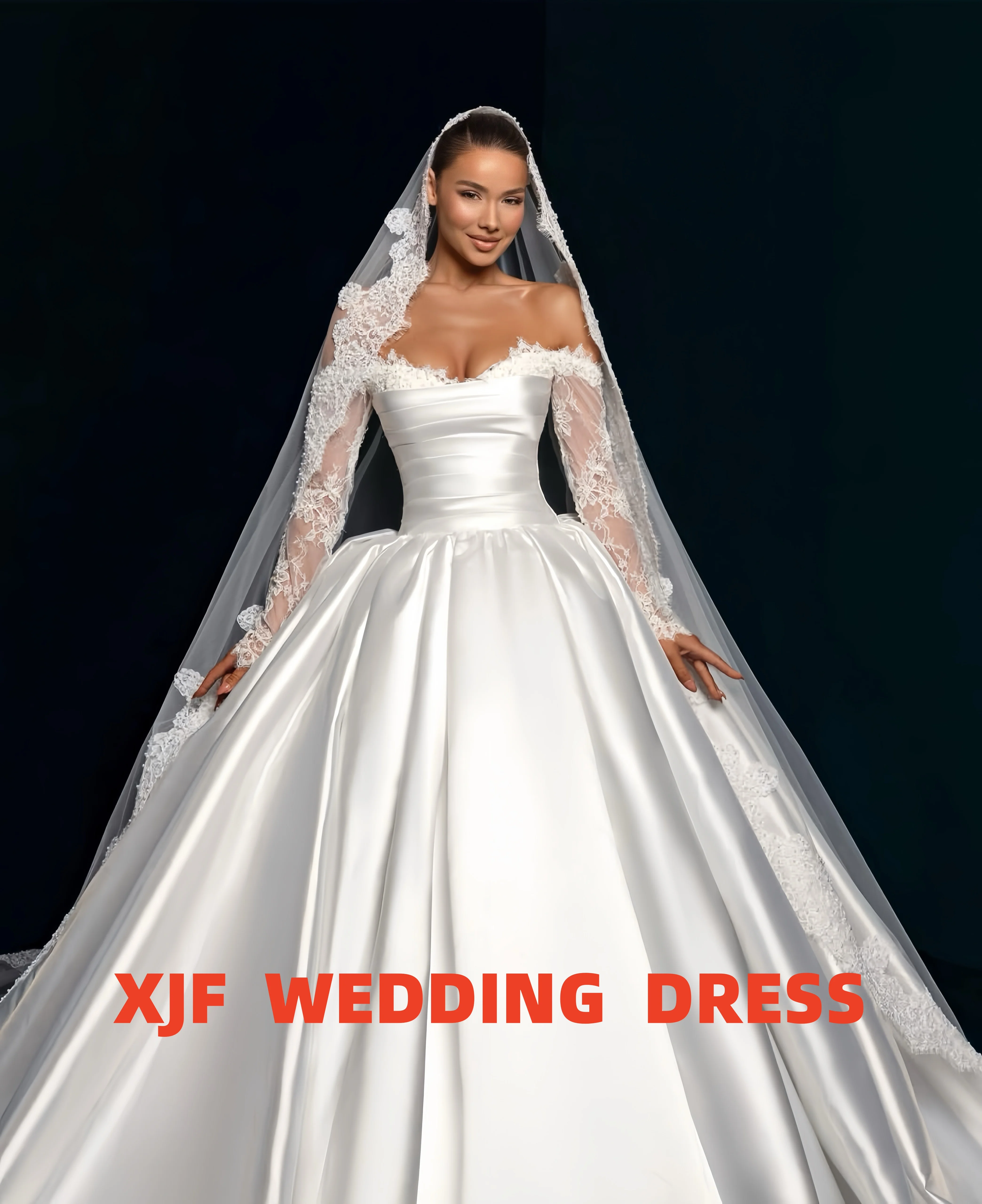 Customized gorgeous satin wedding dress Sweet collar long-sleeved Ball Gown robe de mariee wedding dress vestidos de novia
Customized gorgeous satin wedding dress Sweet collar long-sleeved Ball Gown robe de mariee wedding dress vestidos de novia