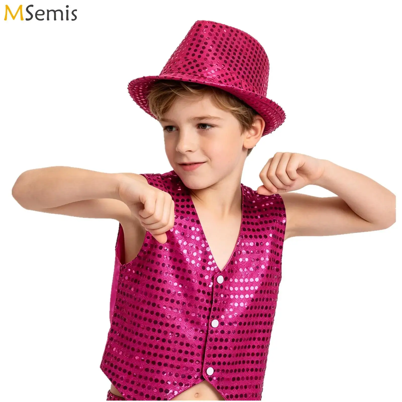 Kids Boys Hip Hop Jazz Dance top Stage Performance Costume Glittery Sequined Waistcoat with Hat
Kids Boys Hip Hop Jazz Dance top Stage Performance Costume Glittery Sequined Waistcoat with Hat