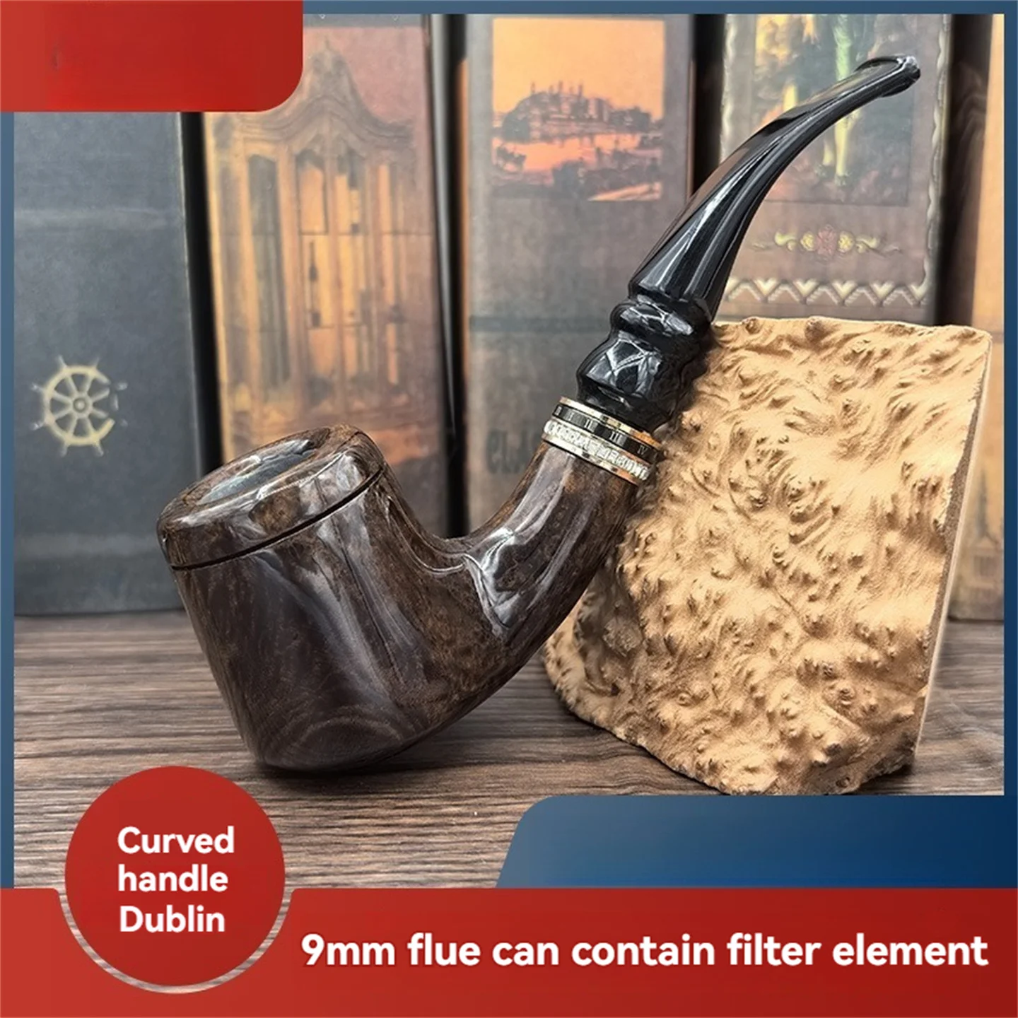 Курительная трубка Briar Dublin с изогнутой ручкой большого размера - система фильтрации 9 мм, изготовленная вручную из массива дерева, премиум-класса, для джентльменов
Курительная трубка Briar Dublin с изогнутой ручкой большого размера - система фильтрации 9 мм, изготовленная вручную из массива дерева, премиум-класса, для джентльменов
