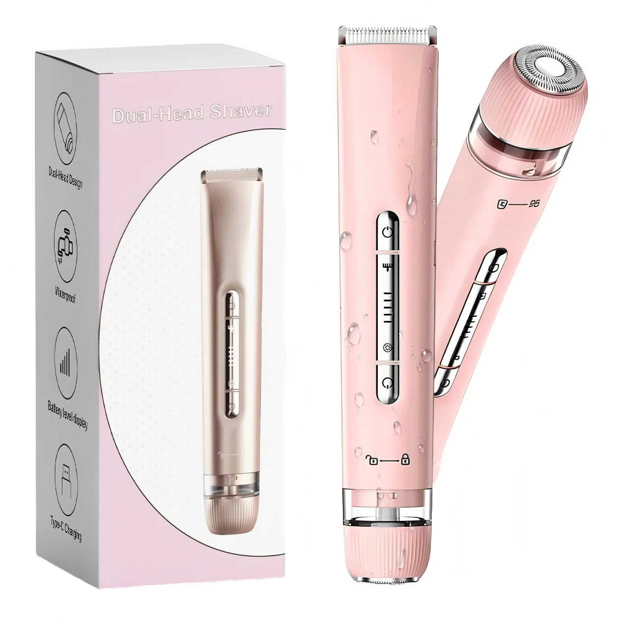 Waterproof Bikini Trimmer for Women 2 in 1 Dual Head Lady Shaver Painless Hair Remover Electric Razor for Face Underarm Leg
Waterproof Bikini Trimmer for Women 2 in 1 Dual Head Lady Shaver Painless Hair Remover Electric Razor for Face Underarm Leg