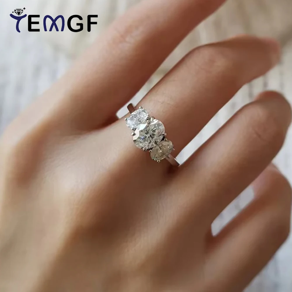 TEMGF Oval Cut Full Moissanite Rings for Women 925 Sterling Silver 18K Plated 3 Stones Egg Shape Engagement Wedding Fine Jewelry
TEMGF Oval Cut Full Moissanite Rings for Women 925 Sterling Silver 18K Plated 3 Stones Egg Shape Engagement Wedding Fine Jewelry