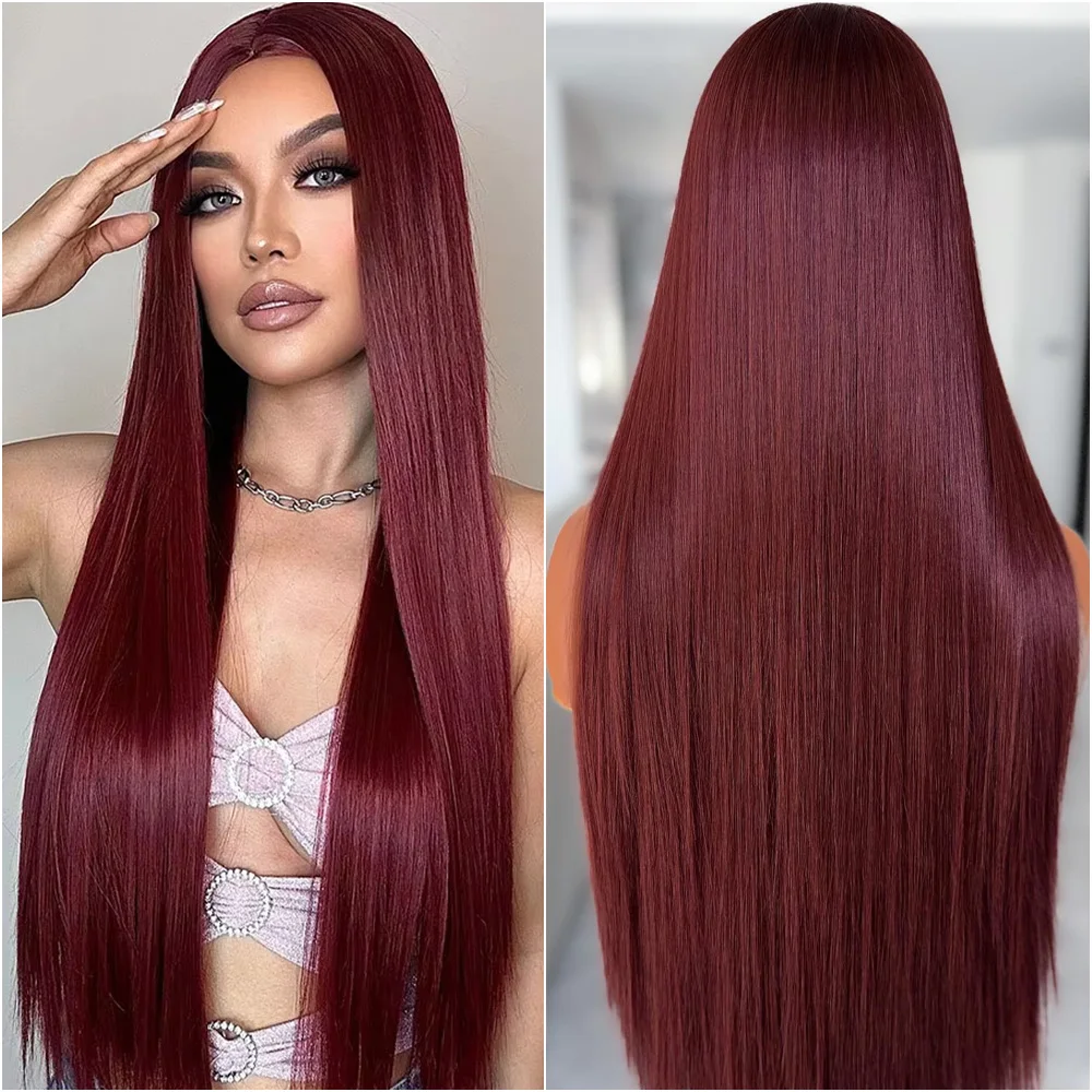 #99J Burgundy Bone Straight 13x6 HD Lace Frontal Human Hair Wigs 13x4 Transparent Lace Wigs 40 Inches Red Wine Colored Lace Wigs
#99J Burgundy Bone Straight 13x6 HD Lace Frontal Human Hair Wigs 13x4 Transparent Lace Wigs 40 Inches Red Wine Colored Lace Wigs