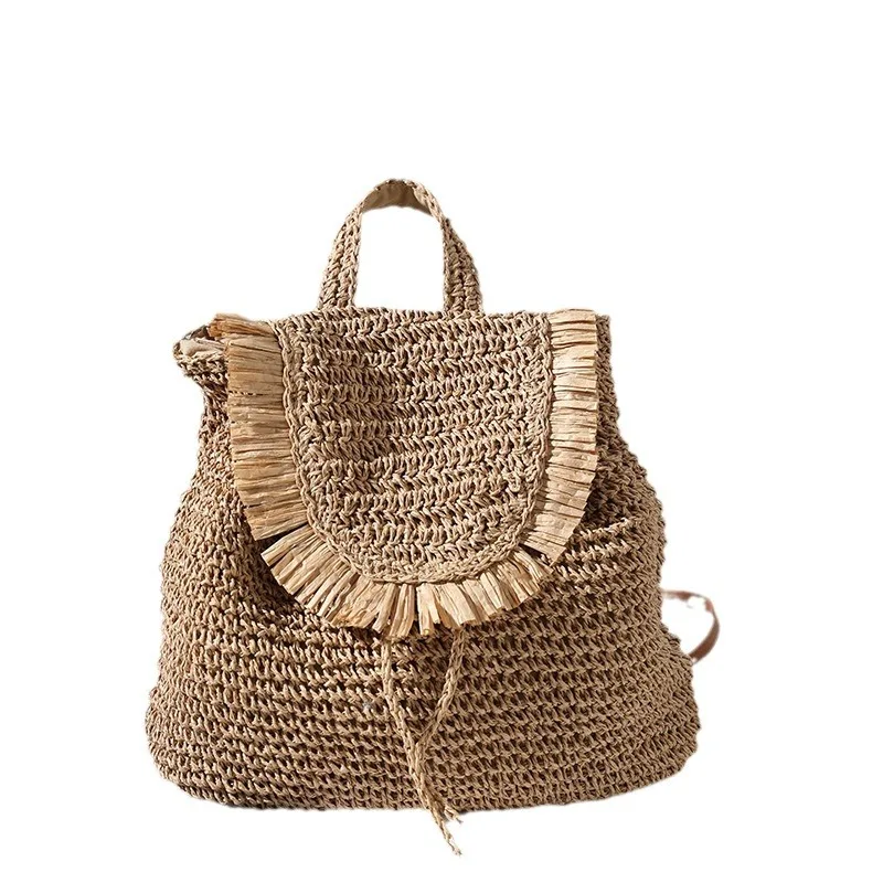 New Shoulder Straw Woven Fringe Backpack Zipper Student Flap School Bag Personality Hand Carrying Woven Travel Holiday Beach Bag
New Shoulder Straw Woven Fringe Backpack Zipper Student Flap School Bag Personality Hand Carrying Woven Travel Holiday Beach Bag
