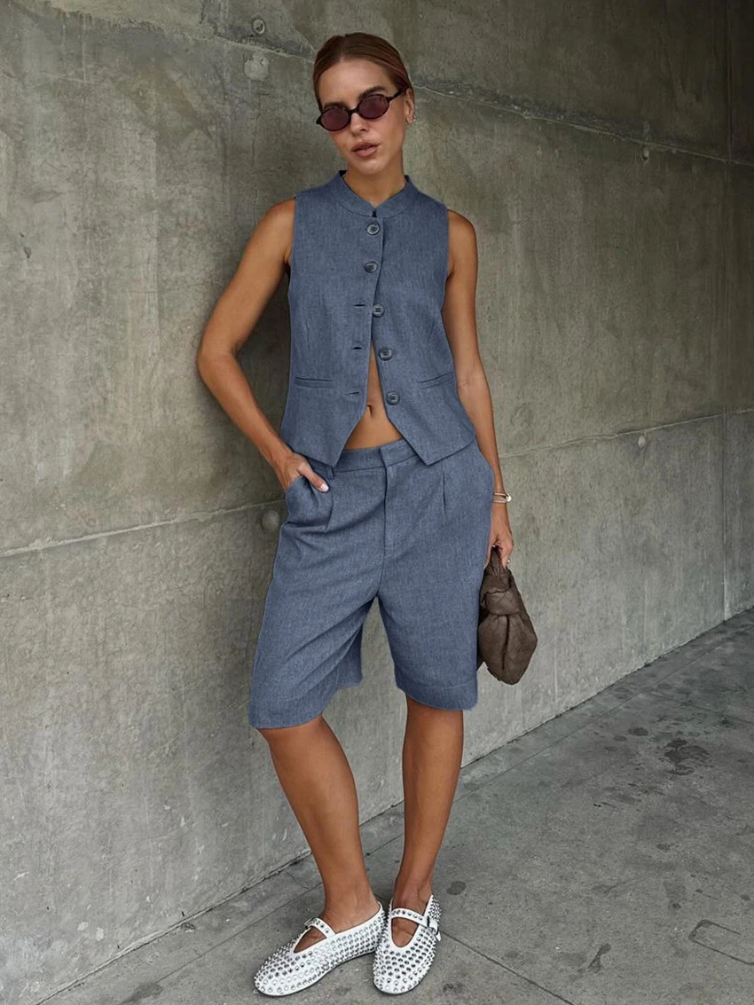 Marthaqiqi Fashion Ladies Pajamas Set O-Neck Sleepwear Tank Tops Nightie Sleeveless Nightgowns Knee Length Shorts Pyjamas Suits
Marthaqiqi Fashion Ladies Pajamas Set O-Neck Sleepwear Tank Tops Nightie Sleeveless Nightgowns Knee Length Shorts Pyjamas Suits