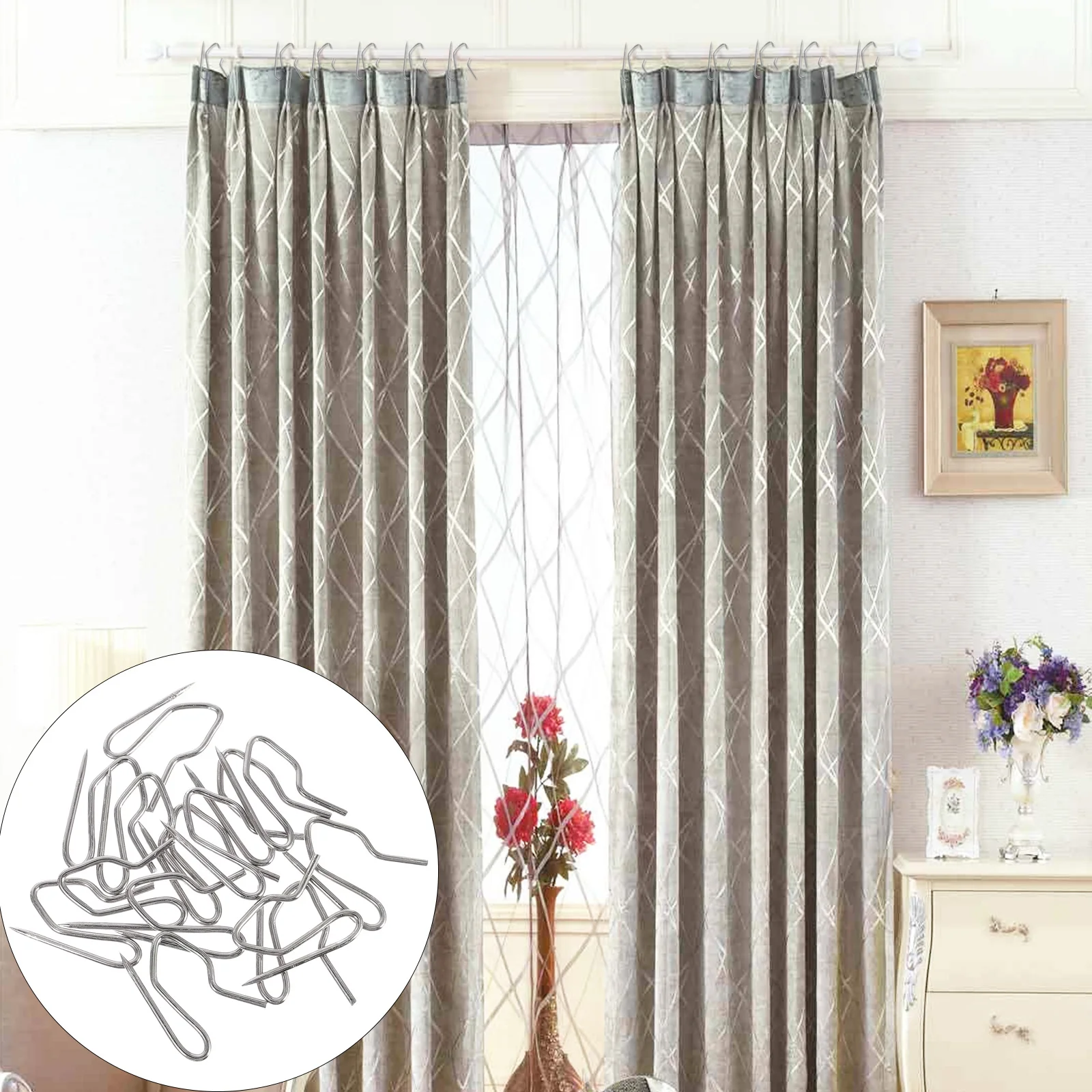 450Pcs Curtain Hooks Accessories Metal Ferroalloy Heavy Duty Rustproof for Drapes Window Door Hanging Hook Metal Curtain Hooks
450Pcs Curtain Hooks Accessories Metal Ferroalloy Heavy Duty Rustproof for Drapes Window Door Hanging Hook Metal Curtain Hooks