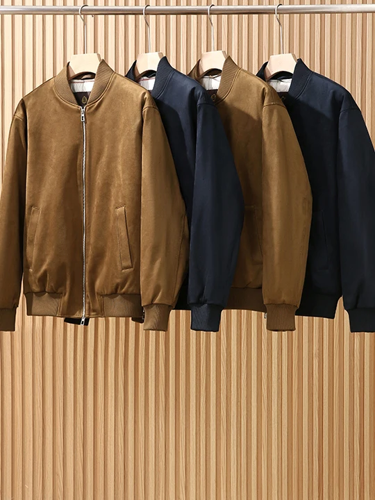 Standard Fit Cotton Jacket Baseball Collar Suede Flight Coat Wool Blend Filling Chinese Manufacturer Zipper Closure Spring 2026
Standard Fit Cotton Jacket Baseball Collar Suede Flight Coat Wool Blend Filling Chinese Manufacturer Zipper Closure Spring 2026