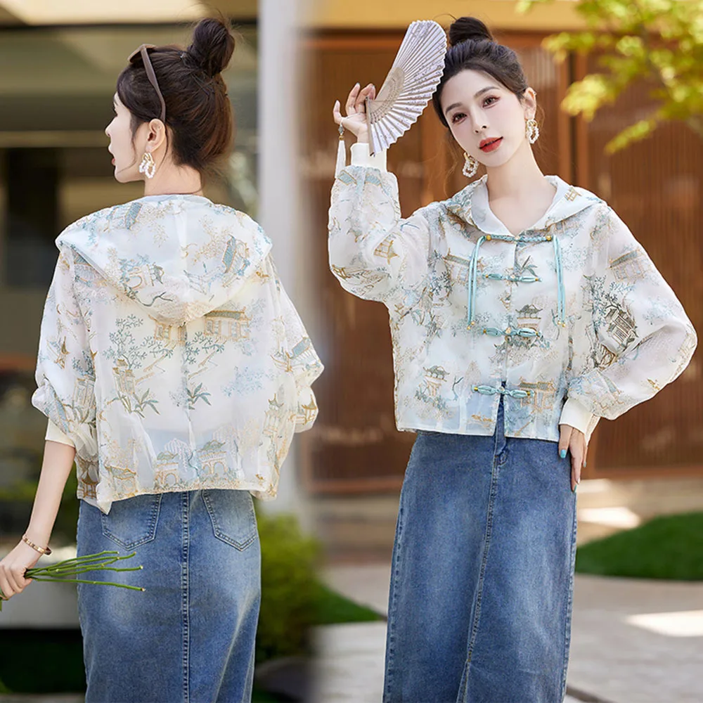 2024 New Embroidery Jackets For Women Versatile Sunscreen Clothes Thin Fashion Hoodeds Female Outwear Vintage Casual Summer Coat
2024 New Embroidery Jackets For Women Versatile Sunscreen Clothes Thin Fashion Hoodeds Female Outwear Vintage Casual Summer Coat