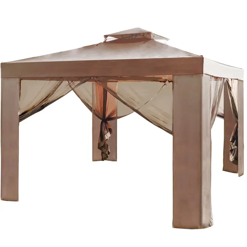 High quality 10'x10' Outdoor Canopy Gazebo Tent W/ Netting 4 Sandbags, Brown
High quality 10'x10' Outdoor Canopy Gazebo Tent W/ Netting 4 Sandbags, Brown