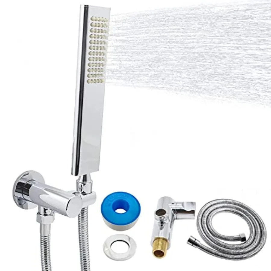 Solid Brass Handheld Shower Head Arc Design High Pressure Hand Shower Wand with Adjustable Supply Elbow Wall Connector Shower H
Solid Brass Handheld Shower Head Arc Design High Pressure Hand Shower Wand with Adjustable Supply Elbow Wall Connector Shower H