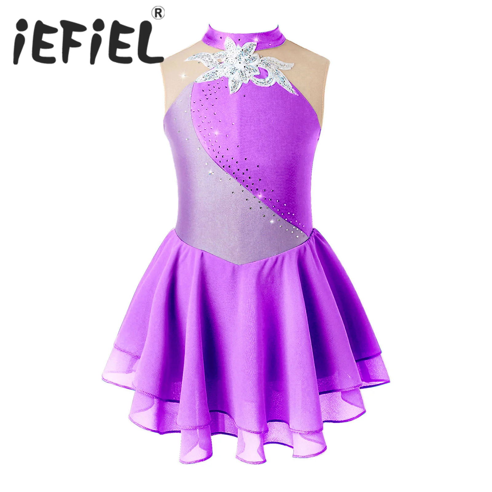 Kids Girls Sequins Ballet Tutu Dress Sleeveless Gymnastics Workout Dance Leotard for Figure Skating Stage Performance Costumes
Kids Girls Sequins Ballet Tutu Dress Sleeveless Gymnastics Workout Dance Leotard for Figure Skating Stage Performance Costumes