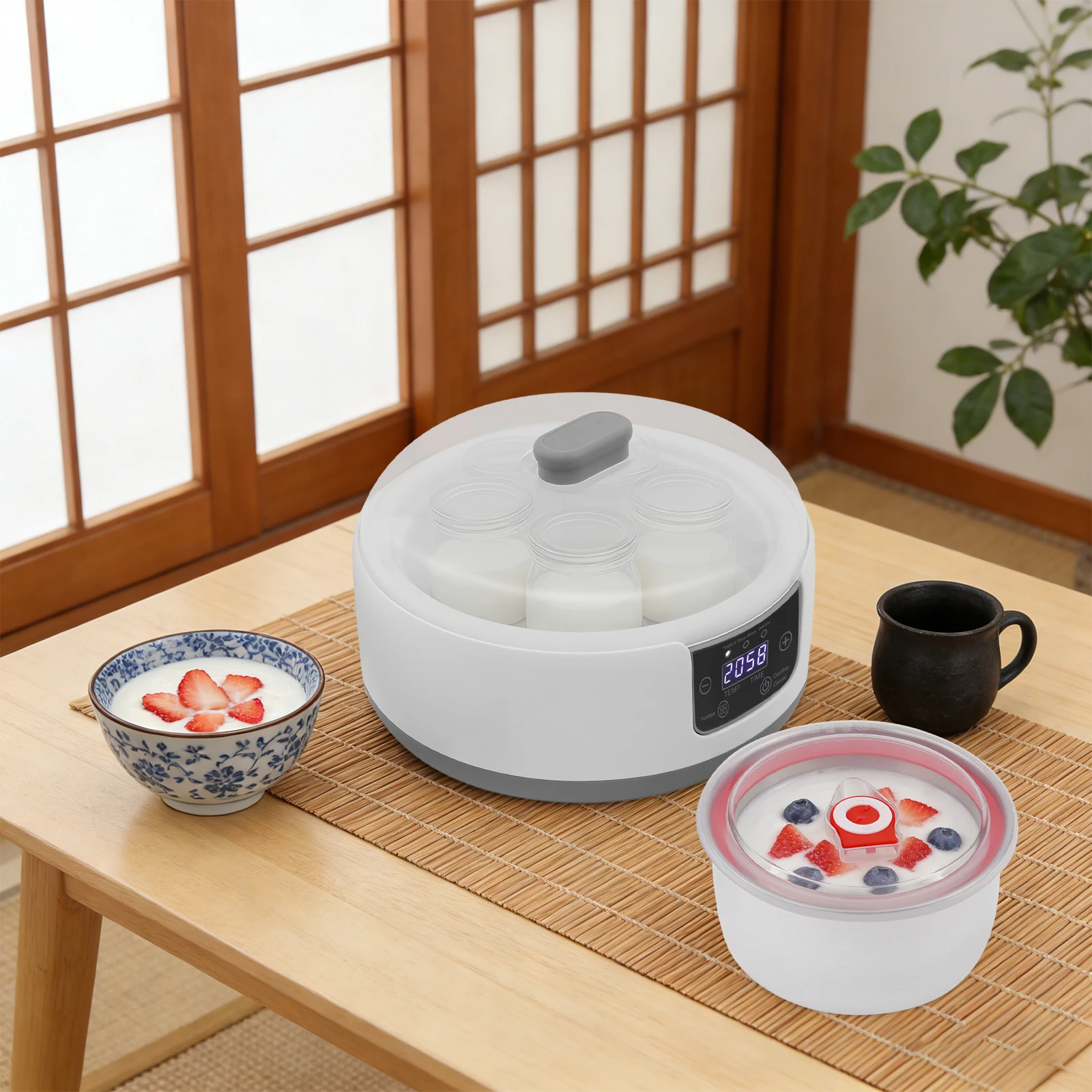 1.2L Electric Yogurt Maker, 304 Stainless Steel Inner Container, Temperature Adjustable 21-45°C Multifunctional Fermentation Machine for Yogurt, Rice Wine, Natto Home Use
1.2L Electric Yogurt Maker, 304 Stainless Steel Inner Container, Temperature Adjustable 21-45°C Multifunctional Fermentation Machine for Yogurt, Rice Wine, Natto Home Use