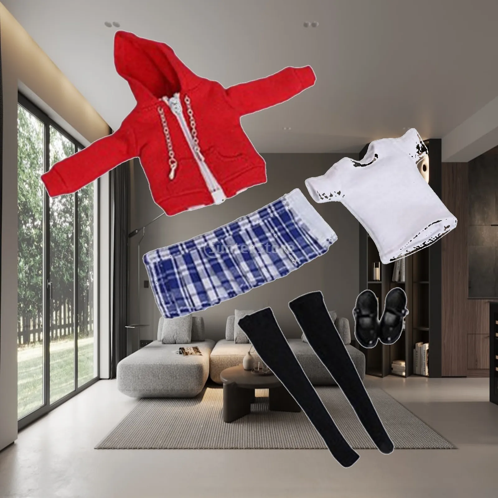 1/12 Scale Figure Clothing Set Doll Uniform Kits,Miniature Character Clothing Zipper Hoodie Skirt for Club Gifts Living Room
1/12 Scale Figure Clothing Set Doll Uniform Kits,Miniature Character Clothing Zipper Hoodie Skirt for Club Gifts Living Room