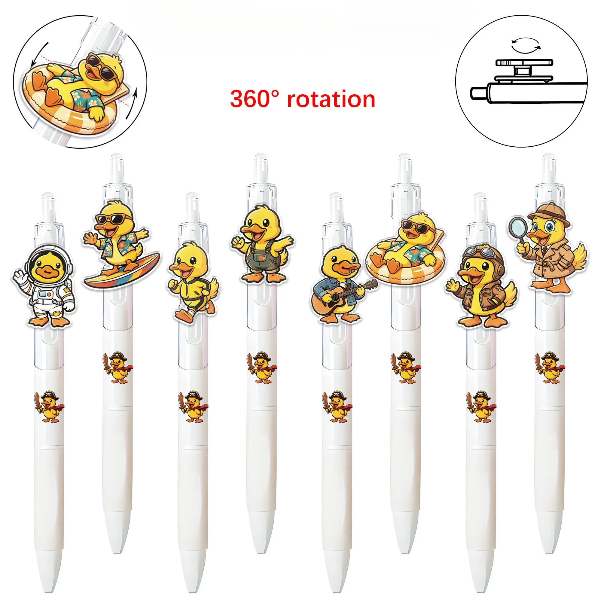 8 pieces of yellow duck-shaped ballpoint pens. Creative signature pens. Random pattern gift pens.
8 pieces of yellow duck-shaped ballpoint pens. Creative signature pens. Random pattern gift pens.