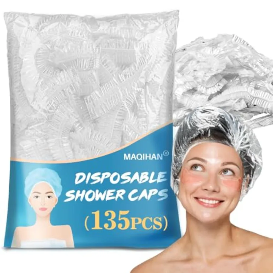 MAQIHAN 135 Disposable Shower Caps Unisex - Large Plastic Hair Caps for Deep Conditioning Shower Cap Reusable Waterproof for Wo
MAQIHAN 135 Disposable Shower Caps Unisex - Large Plastic Hair Caps for Deep Conditioning Shower Cap Reusable Waterproof for Wo