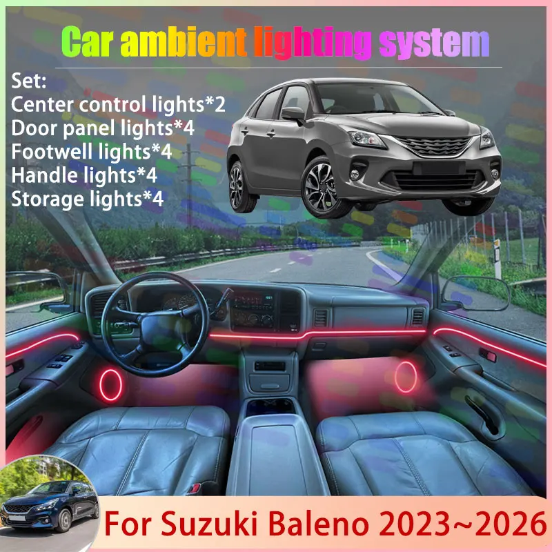 Для Suzuki Baleno WB2 MK2 2th 2023 2024 2025 2026 2/18 в 1 автомобильный атмосферный светильник RGB абажур ансамбль стример атмосферный набор
Для Suzuki Baleno WB2 MK2 2th 2023 2024 2025 2026 2/18 в 1 автомобильный атмосферный светильник RGB абажур ансамбль стример атмосферный набор