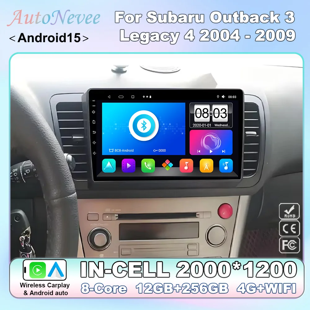 Автомобильный мультимедийный видео-радиоплеер для Subaru Outback 3 Legacy 4 2003-2009, беспроводной Android Auto CarPlay, 8-ядерный GPS-навигатор
Автомобильный мультимедийный видео-радиоплеер для Subaru Outback 3 Legacy 4 2003-2009, беспроводной Android Auto CarPlay, 8-ядерный GPS-навигатор