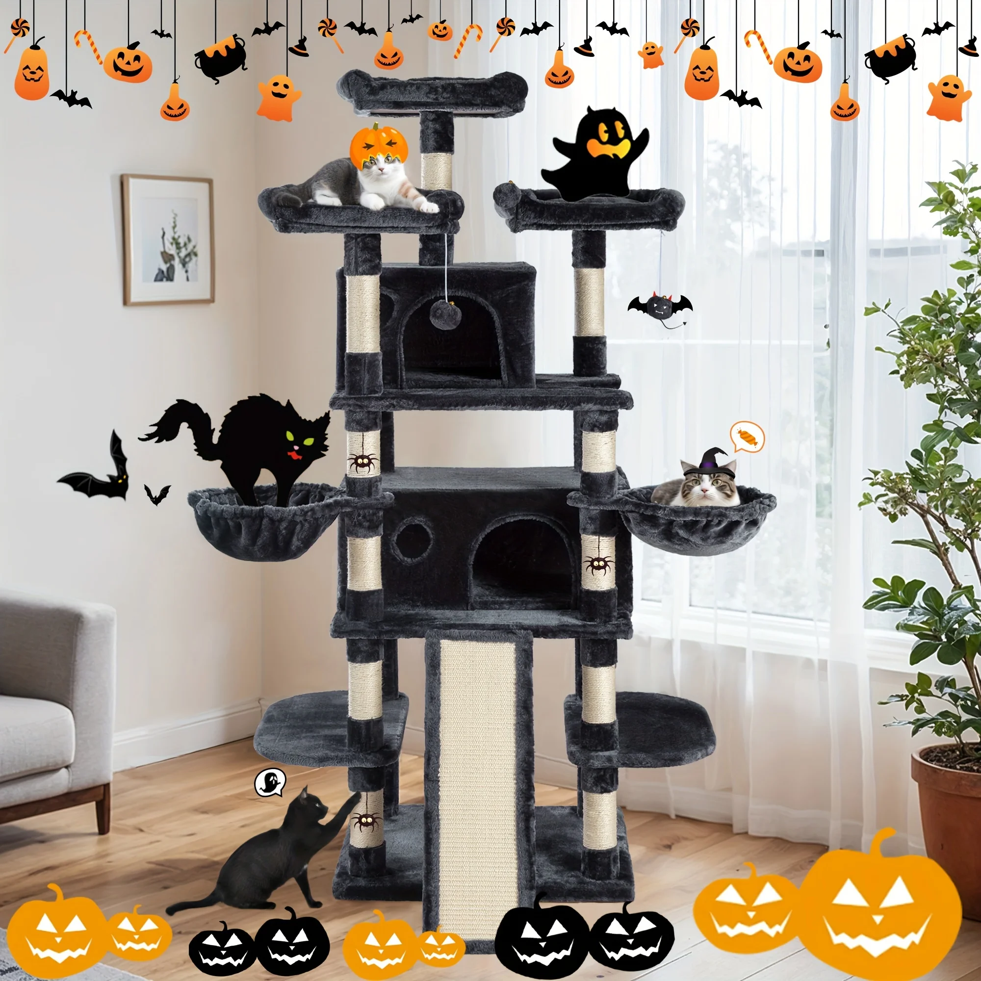 HOOMIC 68-Inch Multi-Level Cat Tree Tower for Large Cats/Cat Condo/Cozy Plush Cat Perches/Sisal Scratching Posts/Baskets/Wide Ba
HOOMIC 68-Inch Multi-Level Cat Tree Tower for Large Cats/Cat Condo/Cozy Plush Cat Perches/Sisal Scratching Posts/Baskets/Wide Ba