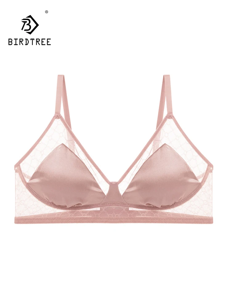 BirdTree, 93%Real Silk Wire Free Bra, Women Small Chest Sexy Smooth, French Comfortable Lace Underwear, 2024 Summer, P43371QC
BirdTree, 93%Real Silk Wire Free Bra, Women Small Chest Sexy Smooth, French Comfortable Lace Underwear, 2024 Summer, P43371QC