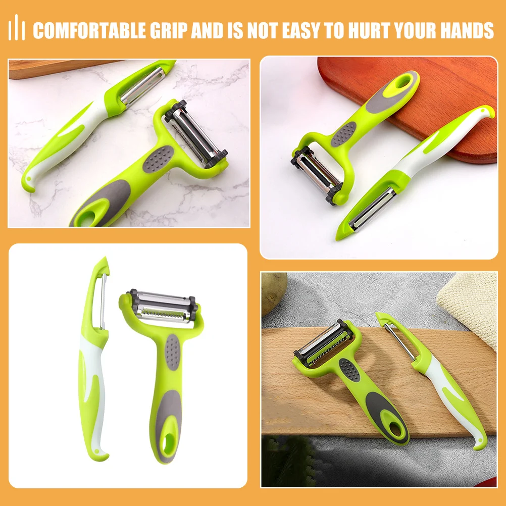 2pcs Stainless Steel 3-In-1 Carrot Potato Peeler Fruit Vegetable Tool Kitchen Home Restaurant Use Cucumber Mango Grater 
2pcs Stainless Steel 3-In-1 Carrot Potato Peeler Fruit Vegetable Tool Kitchen Home Restaurant Use Cucumber Mango Grater