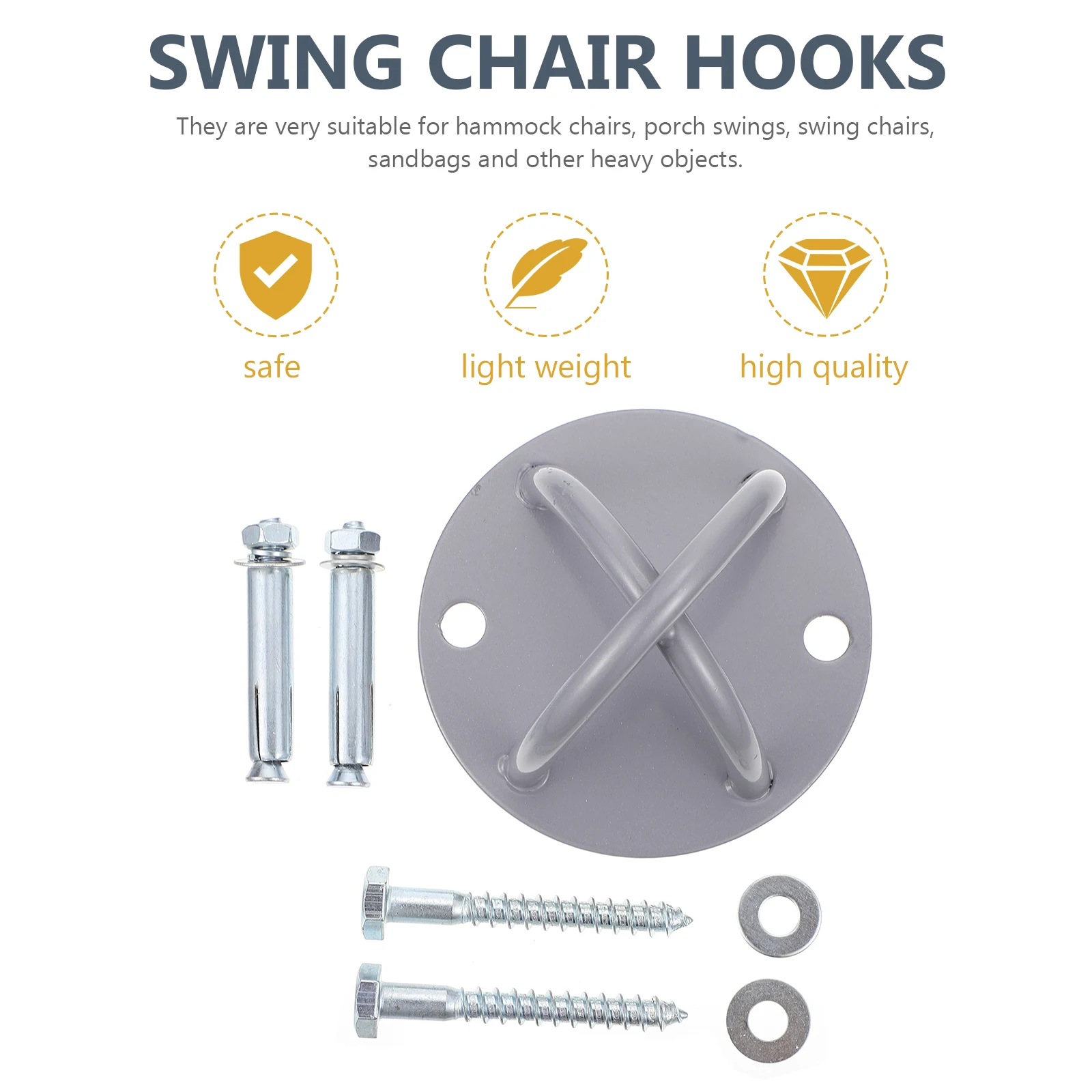 Yoga Hanging Plate Sturdy Swing Hangers Bracket Gymnastic Rings Hook Hammock Refined Iron Durable Load Bearing Fixed Buckle Easy
Yoga Hanging Plate Sturdy Swing Hangers Bracket Gymnastic Rings Hook Hammock Refined Iron Durable Load Bearing Fixed Buckle Easy
