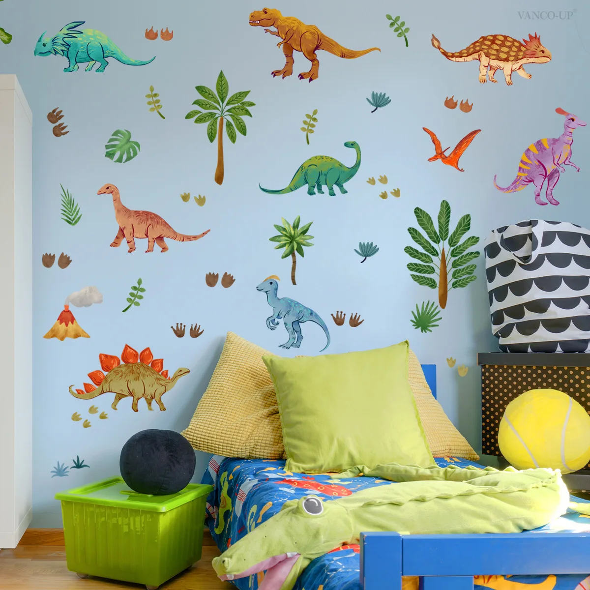 Cartoon Dinosaur Family Wall Decals - Prehistoric Plants & Leaves Stickers for Kids' Room & Shop Decor
Cartoon Dinosaur Family Wall Decals - Prehistoric Plants & Leaves Stickers for Kids' Room & Shop Decor