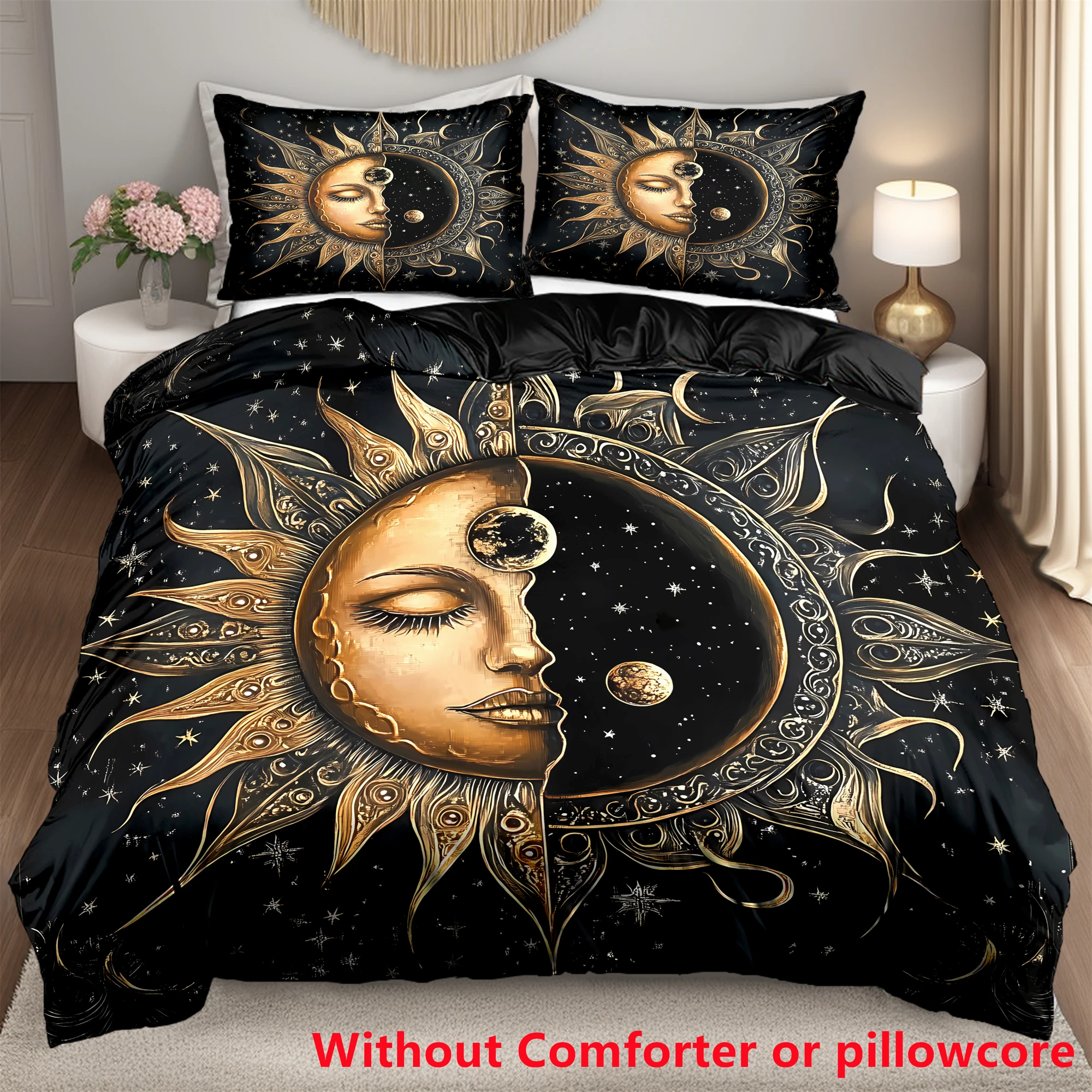 3D Print Celestial Sun Moon Stars Duvet Cover Set Golden Printed Bedding Set For Home Psychedelic Design Decor Quilt covers
3D Print Celestial Sun Moon Stars Duvet Cover Set Golden Printed Bedding Set For Home Psychedelic Design Decor Quilt covers