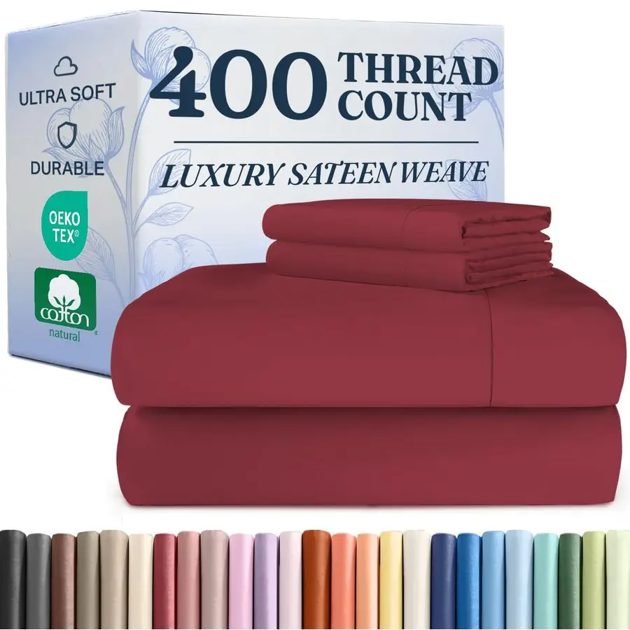 Thread Count Cotton Sheet Set King Size 100 Cotton Sheets Easily Fits 8 to 16 Mattress SilkySoft, Wrinkle Free, Breathable amp C
Thread Count Cotton Sheet Set King Size 100 Cotton Sheets Easily Fits 8 to 16 Mattress SilkySoft, Wrinkle Free, Breathable amp C
