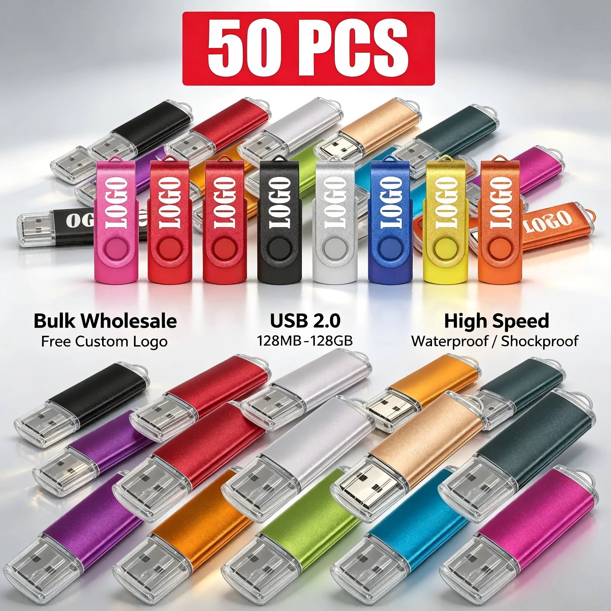 50Pcs/Lot Original USB 2.0 Flash Drive 1GB 2GB 4GB 8GB Pen Drive 16GB 32GB USB Sticks 64GB Memory Flash Disk 128MB Free Custom
50Pcs/Lot Original USB 2.0 Flash Drive 1GB 2GB 4GB 8GB Pen Drive 16GB 32GB USB Sticks 64GB Memory Flash Disk 128MB Free Custom