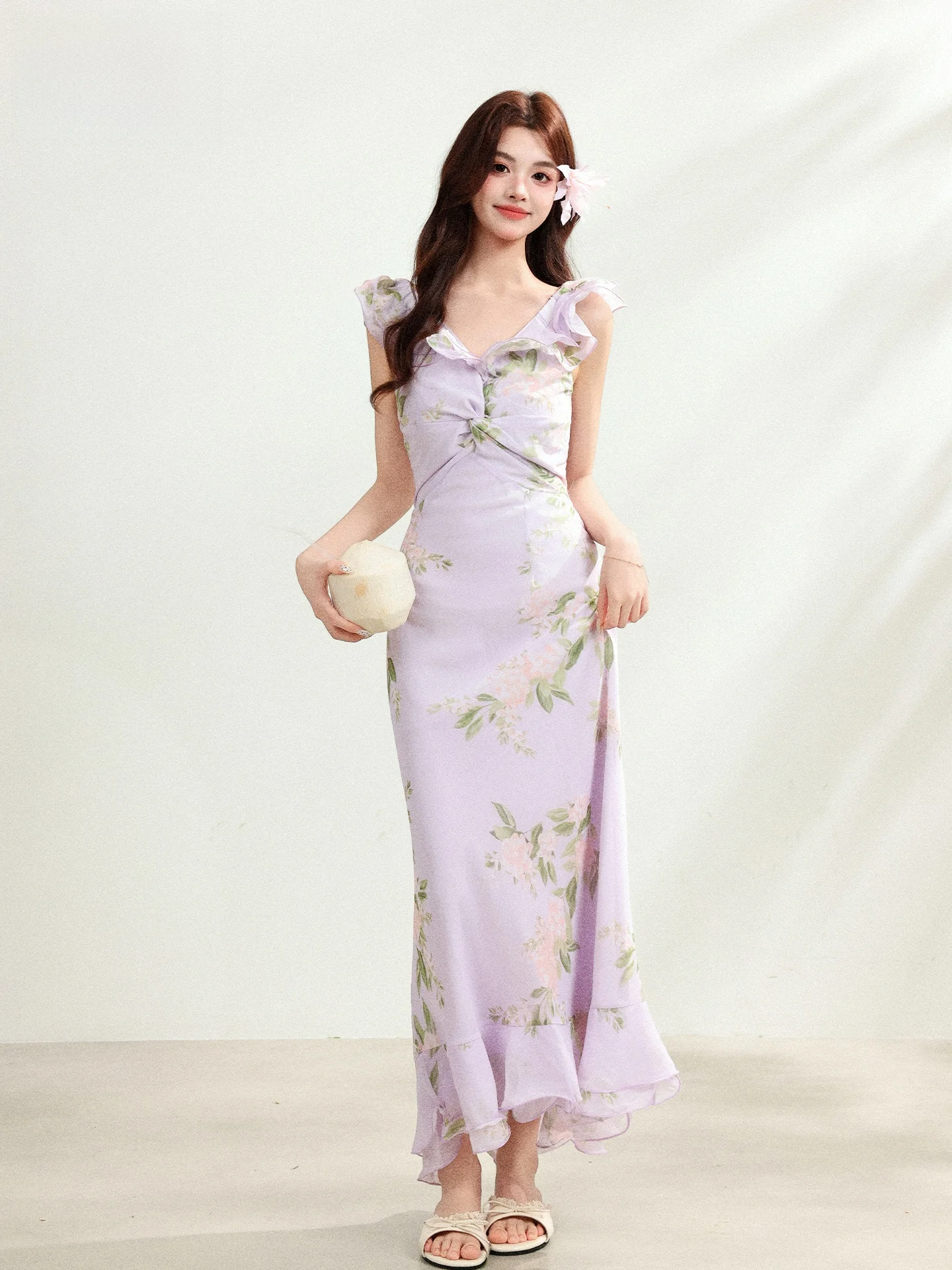 Summer Slimming Square Collar Fairy Dress Women's New 2026 Misty Purple Lotus Leaf A-Line Skirt V-Neck Long Sleeve
Summer Slimming Square Collar Fairy Dress Women's New 2026 Misty Purple Lotus Leaf A-Line Skirt V-Neck Long Sleeve