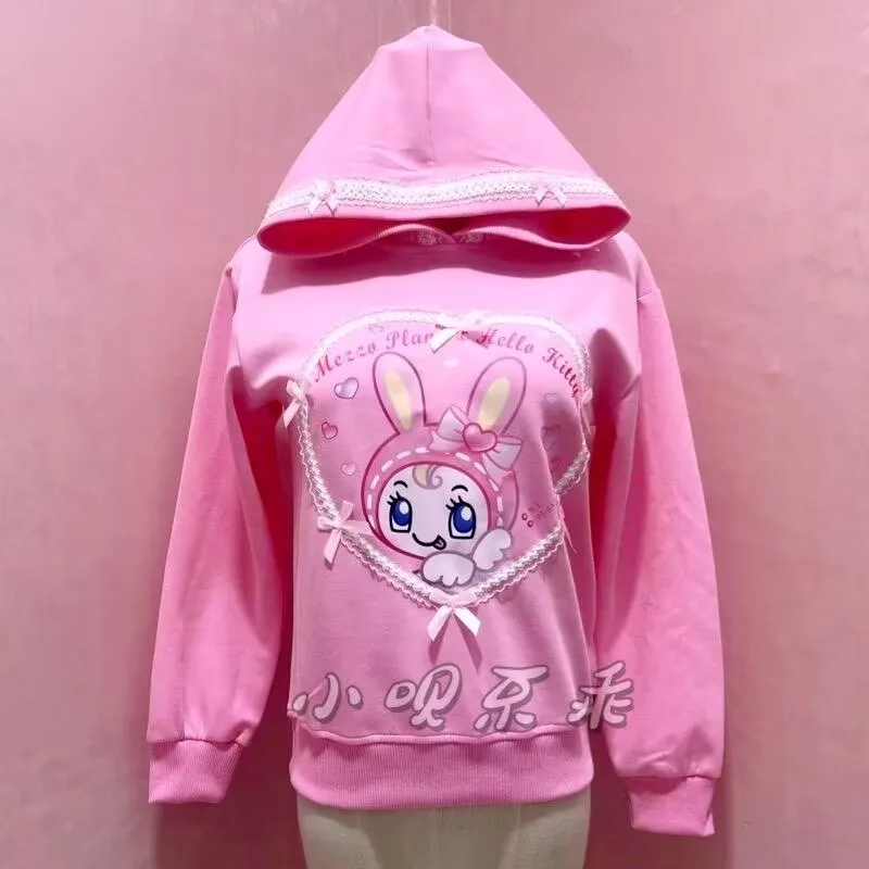 Japanese Lolita Style Kawaii Pink Hoodies for Women Bow & Bunny Print Hooded Sweatshirts Sweet Cute Cartoon Y2K Tops for Girls
Japanese Lolita Style Kawaii Pink Hoodies for Women Bow & Bunny Print Hooded Sweatshirts Sweet Cute Cartoon Y2K Tops for Girls