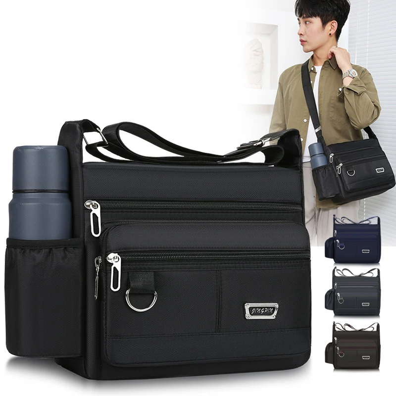 Men Crossbody Bag Waterproof Casual Single Shoulder Bag Large Nylon Messenger Pack Multi-layer Travel Handbag with Bottle Pocket
Men Crossbody Bag Waterproof Casual Single Shoulder Bag Large Nylon Messenger Pack Multi-layer Travel Handbag with Bottle Pocket
