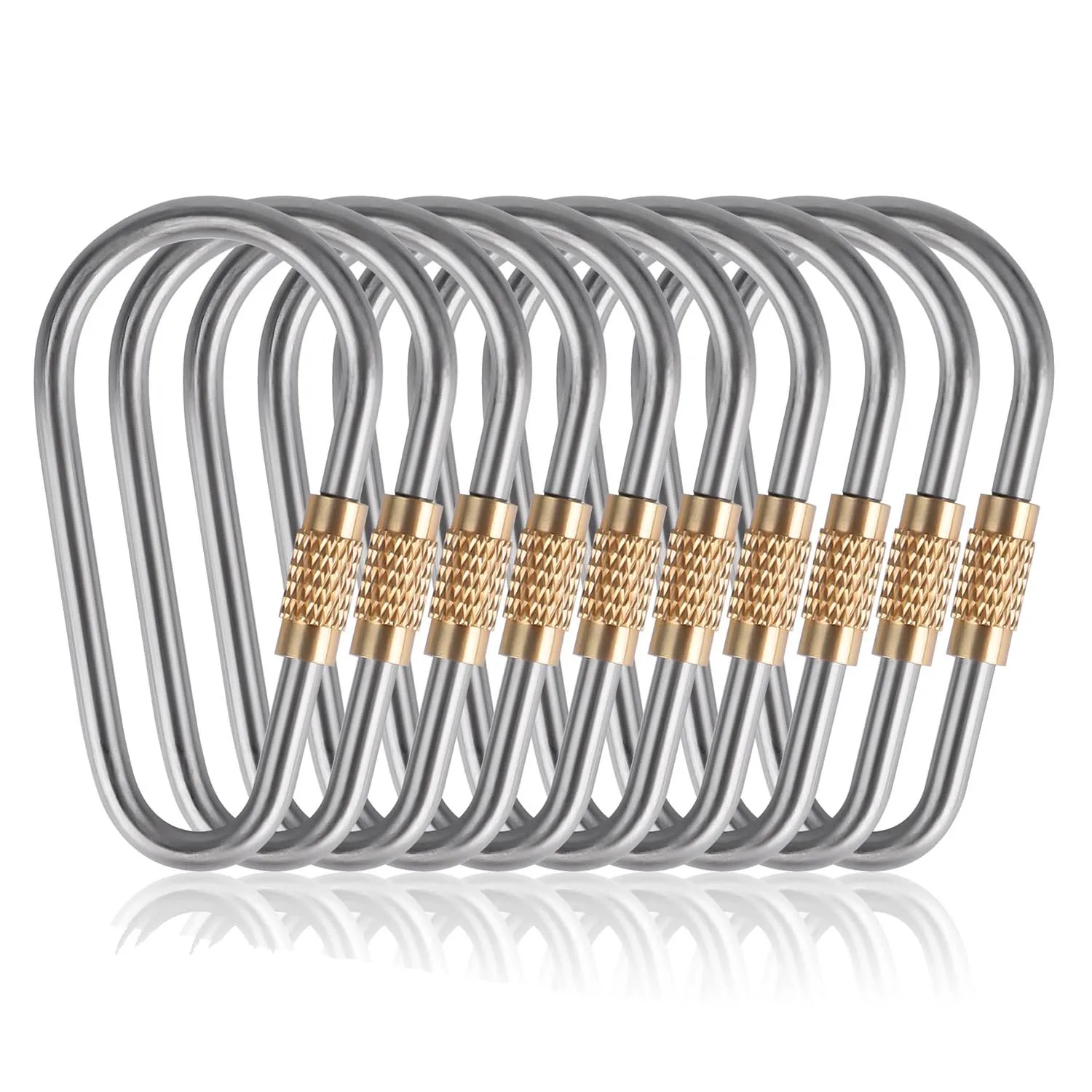 10 Pack Titanium Small Locking Carabiner Mini Carabiner D-Ring Lightweight Keychain for Indoor Outdoor Backpack Climbing
10 Pack Titanium Small Locking Carabiner Mini Carabiner D-Ring Lightweight Keychain for Indoor Outdoor Backpack Climbing