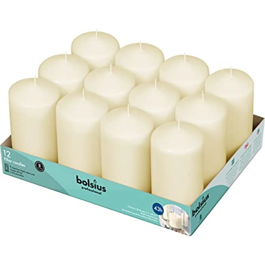 12 Ivory Pillar Candles Set - Unscented 43 Hour Long Lasting Candles - - Dripless Clean Burning Smokeless Dinner Candle - Perfe
12 Ivory Pillar Candles Set - Unscented 43 Hour Long Lasting Candles - - Dripless Clean Burning Smokeless Dinner Candle - Perfe