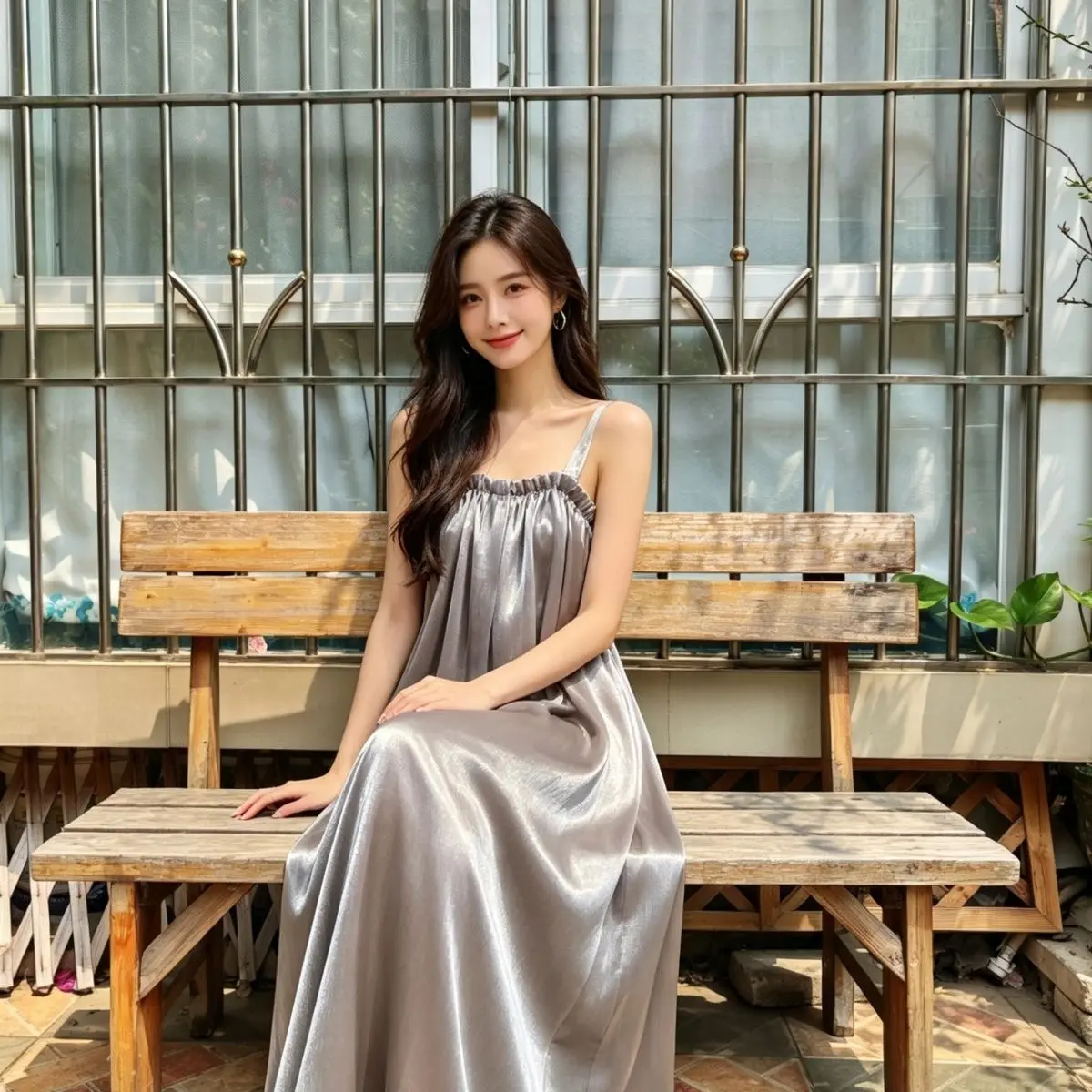 Glossy Women Satin Sleeveless Dress Ruffles Lace Up Long Dress Plus Size Sleeping Robe
Glossy Women Satin Sleeveless Dress Ruffles Lace Up Long Dress Plus Size Sleeping Robe