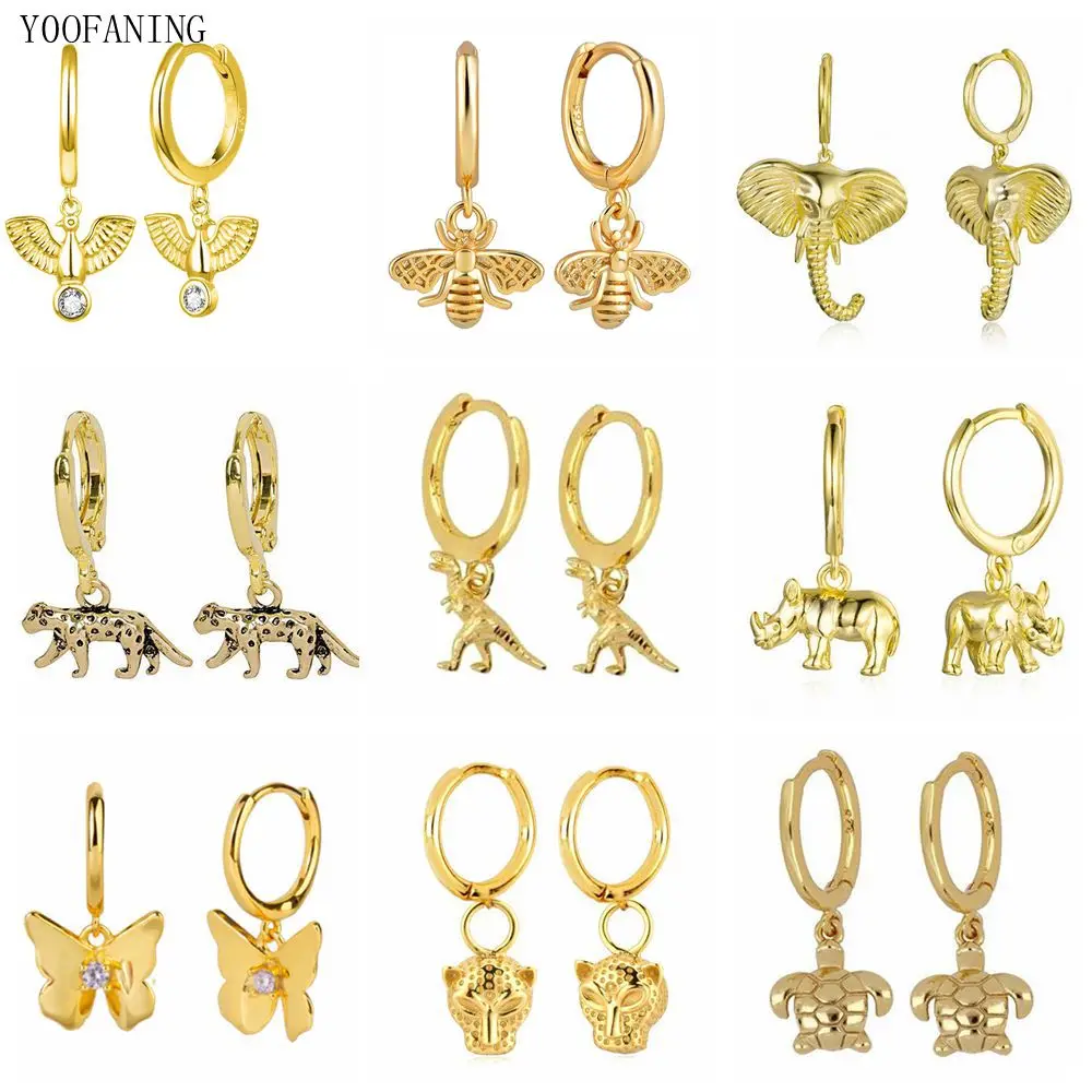 Retro 925 Sterling Silver Needle Gold Women's Hoop Earrings Fashionable Animal Design Couple Student High-end Jewelry Party Gift
Retro 925 Sterling Silver Needle Gold Women's Hoop Earrings Fashionable Animal Design Couple Student High-end Jewelry Party Gift