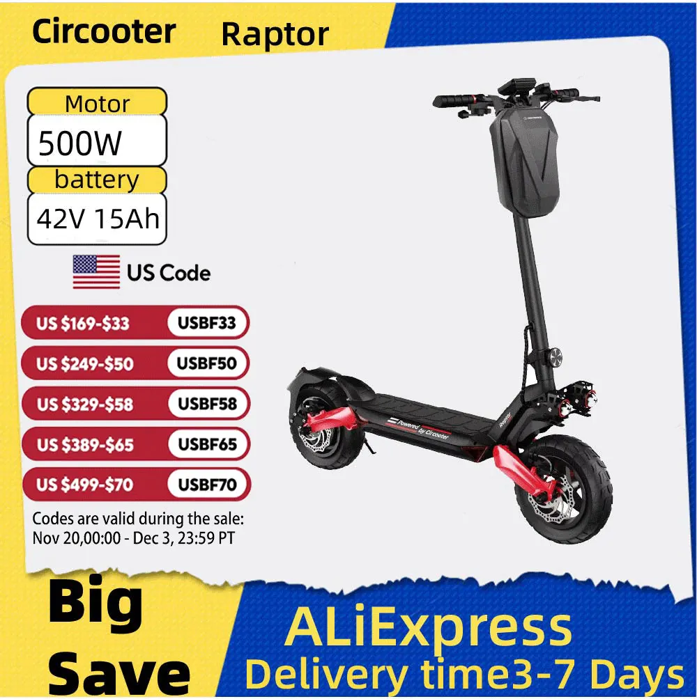 Circooter Raptor pro adult escooter, 1600W motor, 48V 20AH folding E-scooter, 10-inch tire, E-mountain scooter, electric scooter
Circooter Raptor pro adult escooter, 1600W motor, 48V 20AH folding E-scooter, 10-inch tire, E-mountain scooter, electric scooter