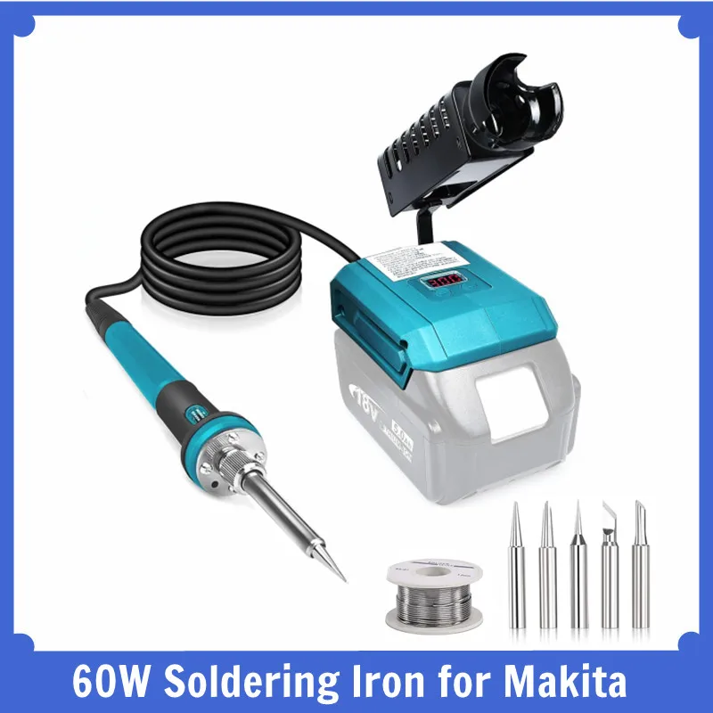 60W Electric Soldering Iron Station Kit For Makita 20V Battery 300-500℃ Temperature Adjustable Fast Heating Tool
60W Electric Soldering Iron Station Kit For Makita 20V Battery 300-500℃ Temperature Adjustable Fast Heating Tool